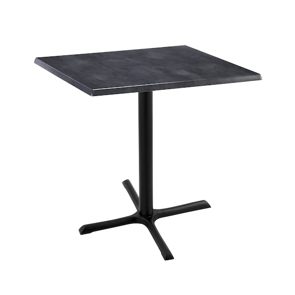 36" Tall In/Outdoor All-Season Table, 30" x 30" Square Black Steel Top